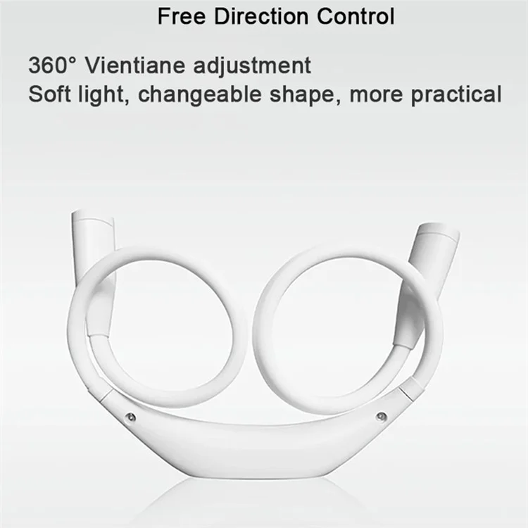 ST-8025 Soft Neckband Neck Hanging LED Reading Light Ricaricabile con Regolazione Continua della Luminosità - Bianco