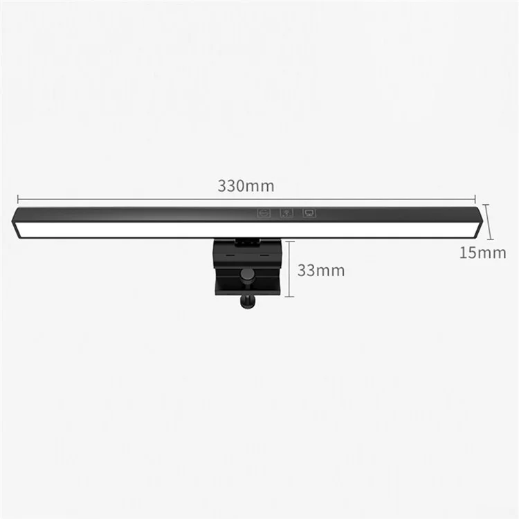 TB-30SA 33cm USB Powered Eye Care Computer PC Monitor Screen Light Bar Hanging Table Lamp - Preto