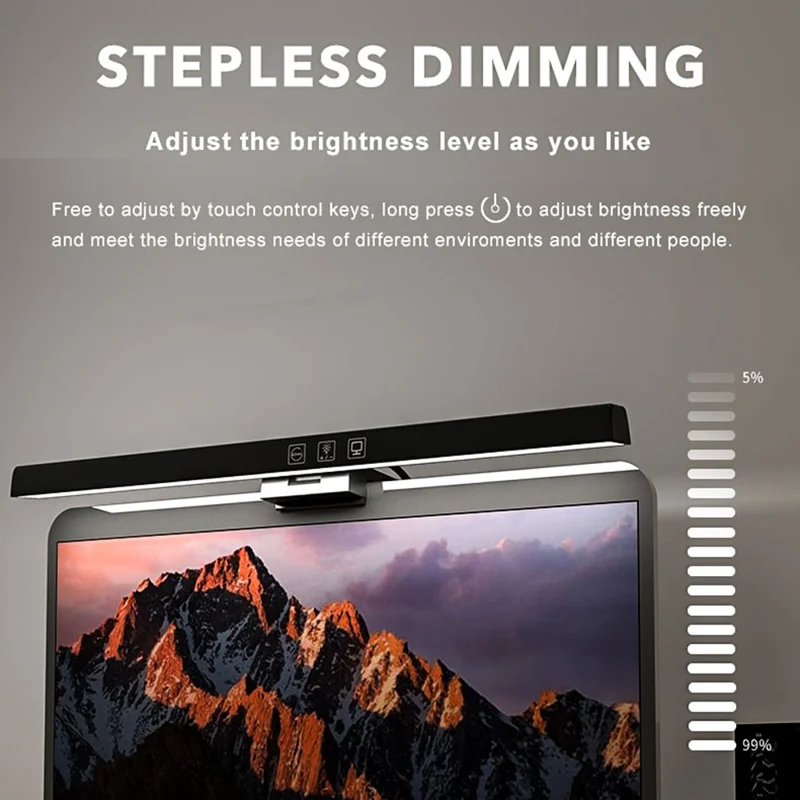 TB-30SA 33cm USB Powered Eye Care Computer PC Monitor Screen Light Bar Hanging Table Lamp - White