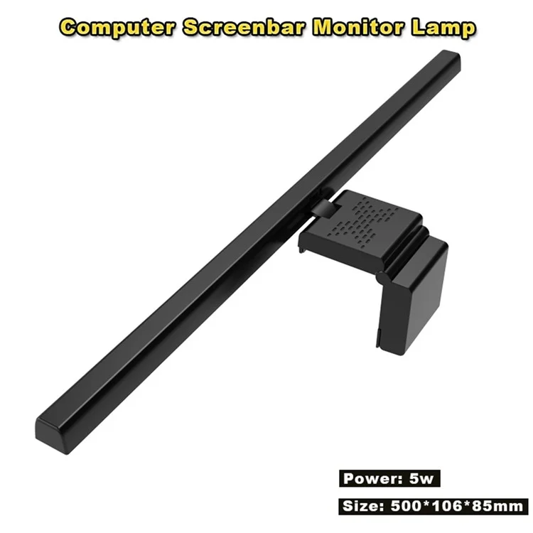 TB-3001 50cm Hanging Light Bar Timer Function Touch Control LED Lamp for Computer Monitor Screen - Black