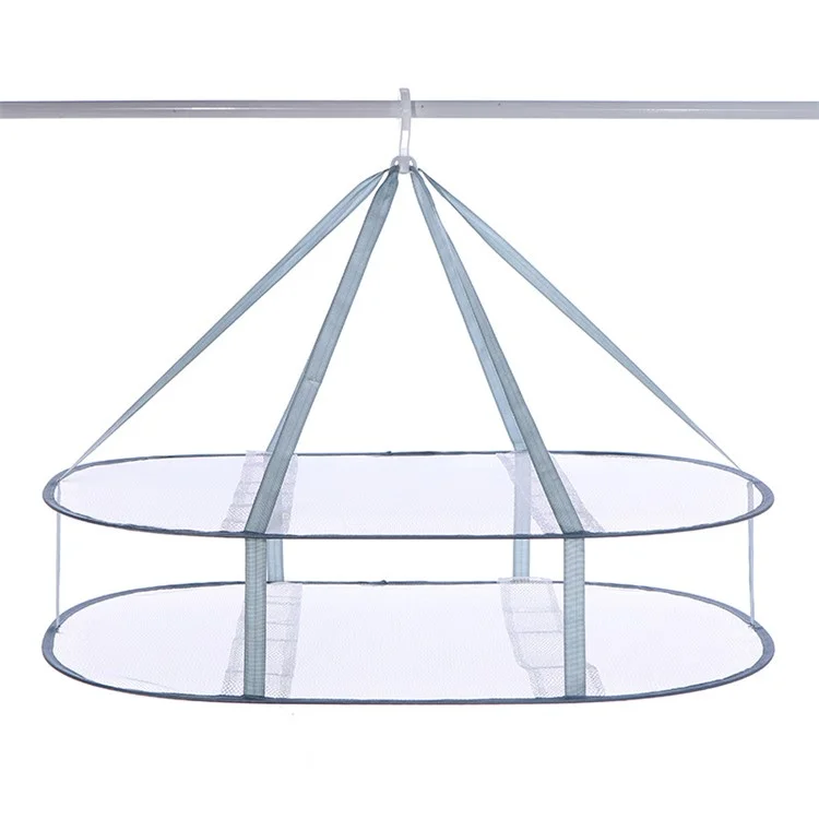 Rack di asciugatura extra large a 2 strati da 61x76CM, asciugabiancheria in poliestere + rete in acciaio inossidabile
