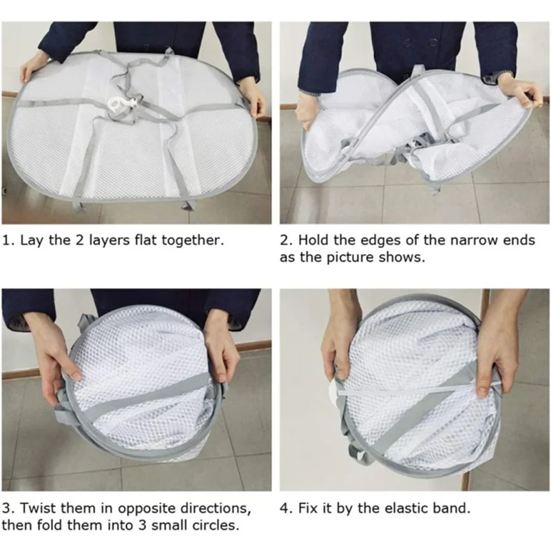 61x76CM Polyester + Stainless Steel 3-Layer Hanging Mesh Dryer Drying Rack Large Drying Net for Underwear