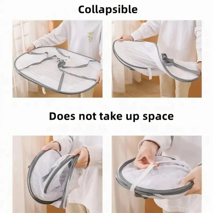Secador de Roupa 2 Camadas 40x60CM Poliéster + Arame de Aço Rede de Suspensão de Alimentos Rede de Secagem de Suéter