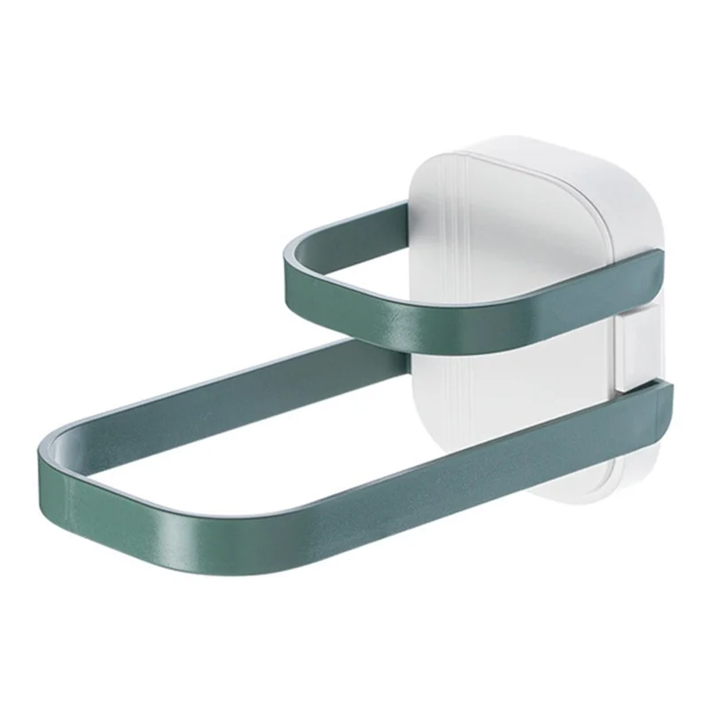 Dual Layer Foldable Storage Shelf for Clothes Hanger Wall-Mounted Clothes Hanger Holder Organizer  - Green