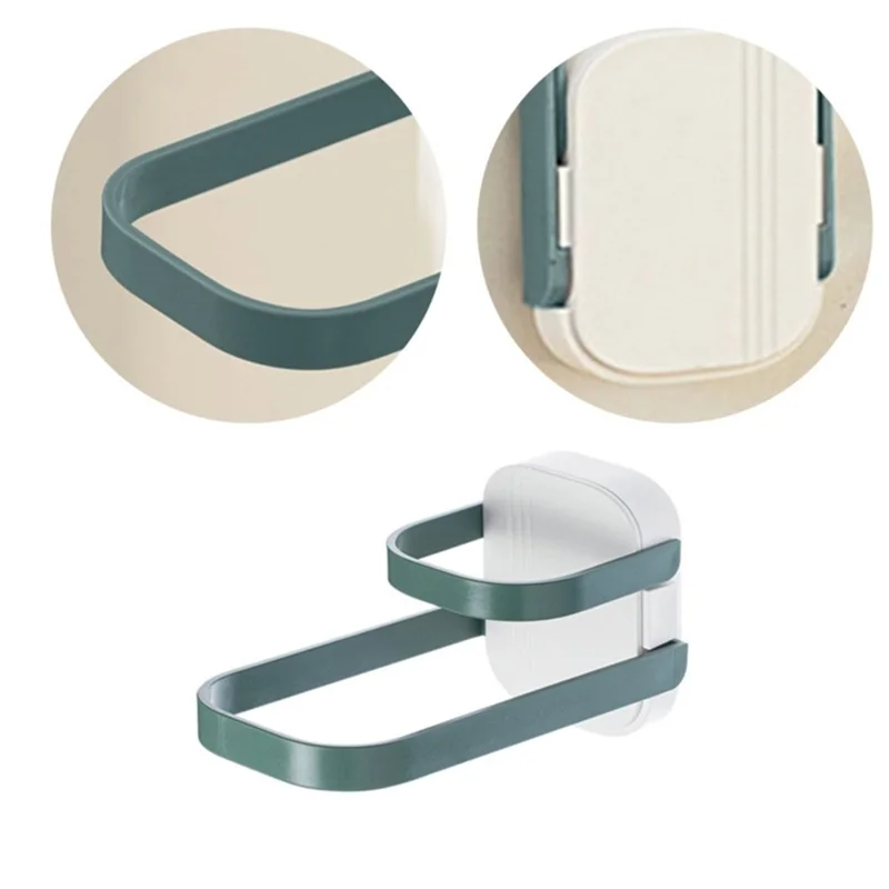 Dual Layer Foldable Storage Shelf for Clothes Hanger Wall-Mounted Clothes Hanger Holder Organizer  - Green