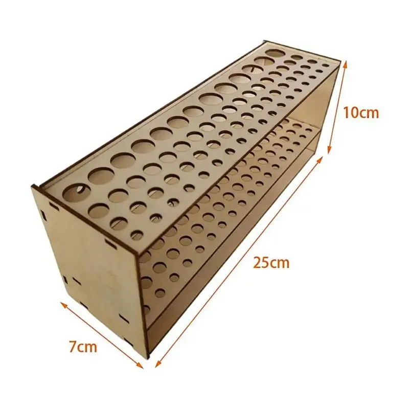 67 Holes Wooden Paintbrush Holder Paintbrush Organizer Stand Oil Painting Brush Storage Rack, 25x10x7cm