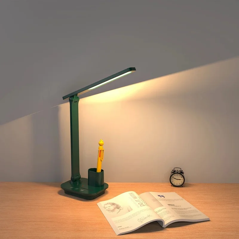 TB-87S LED Eye-Care Desk Study Lamp Bedside Night Light for Students, USB Cable Powered - White