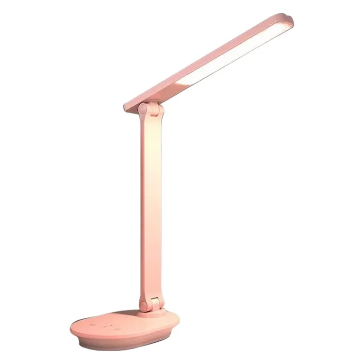 TB-88SWK Dimmable Touch LED Desk Lamp with Wireless Phone Charger, USB Powered Study Light - Pink