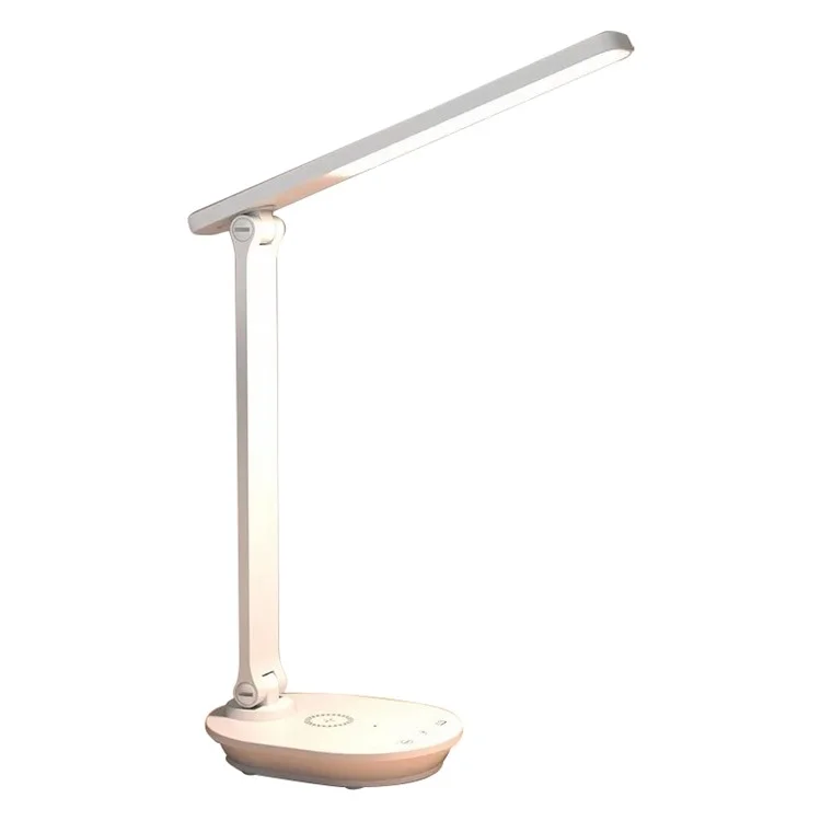 TB-88SWK Dimmable Touch LED Desk Lamp with Wireless Phone Charger, USB Powered Study Light - White