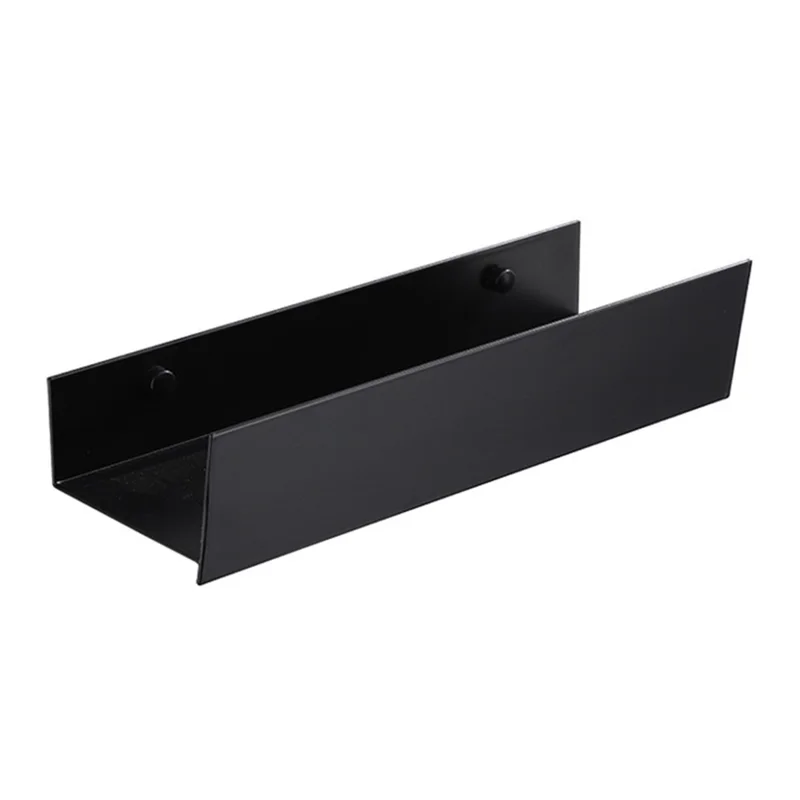 5304 30cm Bathroom Kitchen Storage Shelf Aluminum Wall Mounted Storage Rack - Black