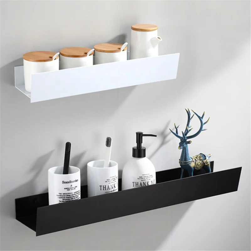 5304 40cm Bathroom Kitchen Home Wall Mounted Aluminum Storage Rack - White