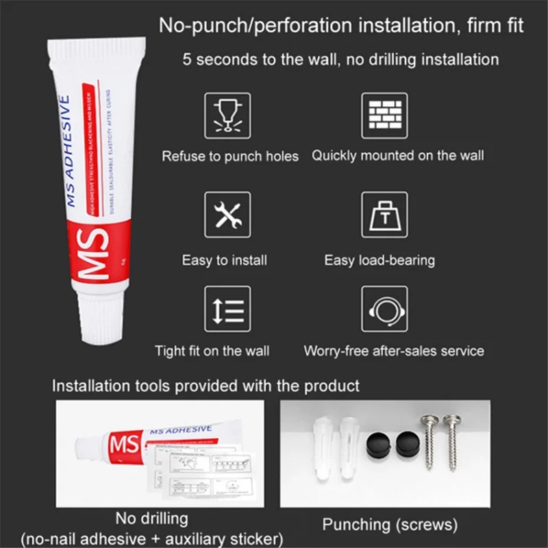 5304 40cm Bathroom Kitchen Home Wall Mounted Aluminum Storage Rack - White