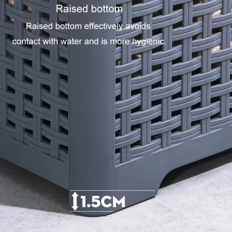 Size XL Partition Compartment Laundry Basket Foldable PP Clothes Hamper Box with Lid - Black