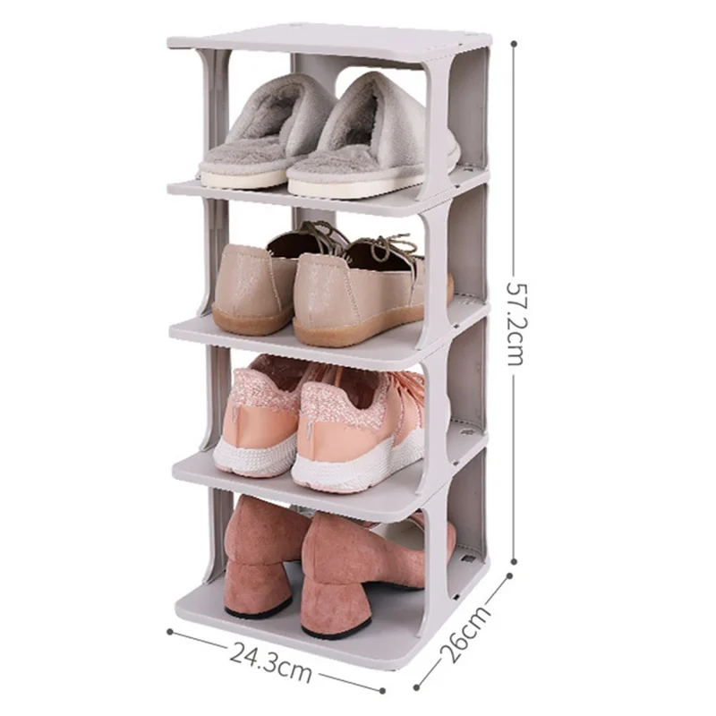 ZY-GA070 4PCS Durable PP Shoe Storage Box Home Shoe Organizer (5 Layers)
