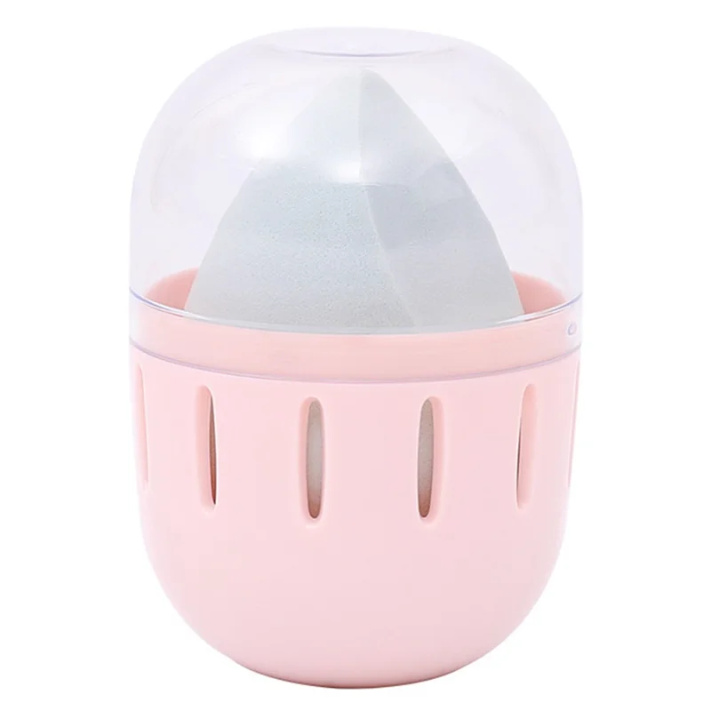 HZ007-1P Makeup Egg ABS Storage Box Portable Breathable Sponge Makeup Egg Box with Clear Lid