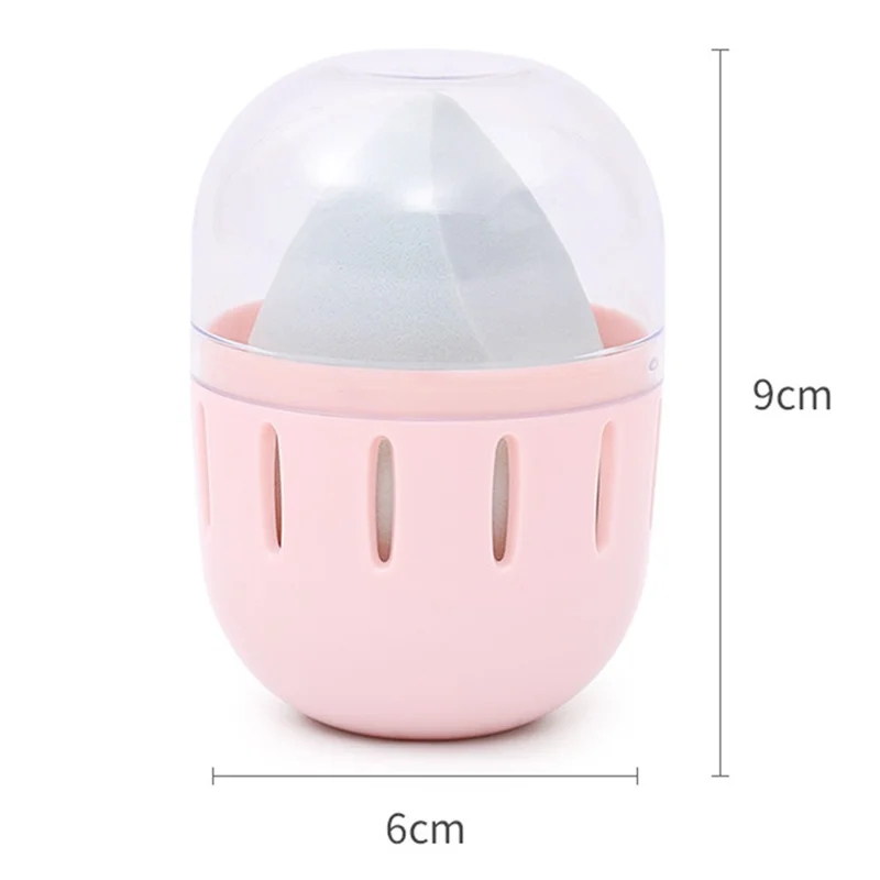 HZ007-1P Makeup Egg ABS Storage Box Portable Breathable Sponge Makeup Egg Box with Clear Lid