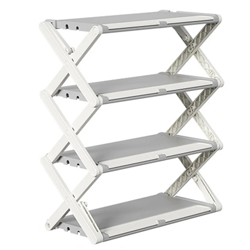 ZY-DF024 Foldable 4 Layer Shoe Rack Space Saving Home Dormitory Shoes Holder