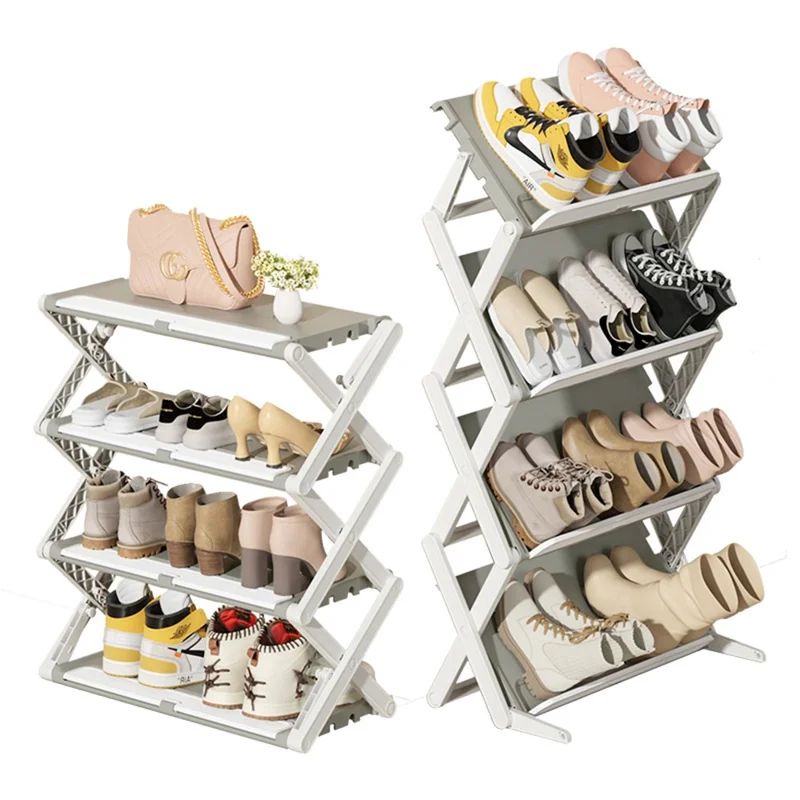 ZY-DF024 Foldable 4 Layer Shoe Rack Space Saving Home Dormitory Shoes Holder