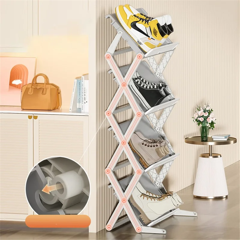 ZY-DF024 Foldable 4 Layer Shoe Rack Space Saving Home Dormitory Shoes Holder