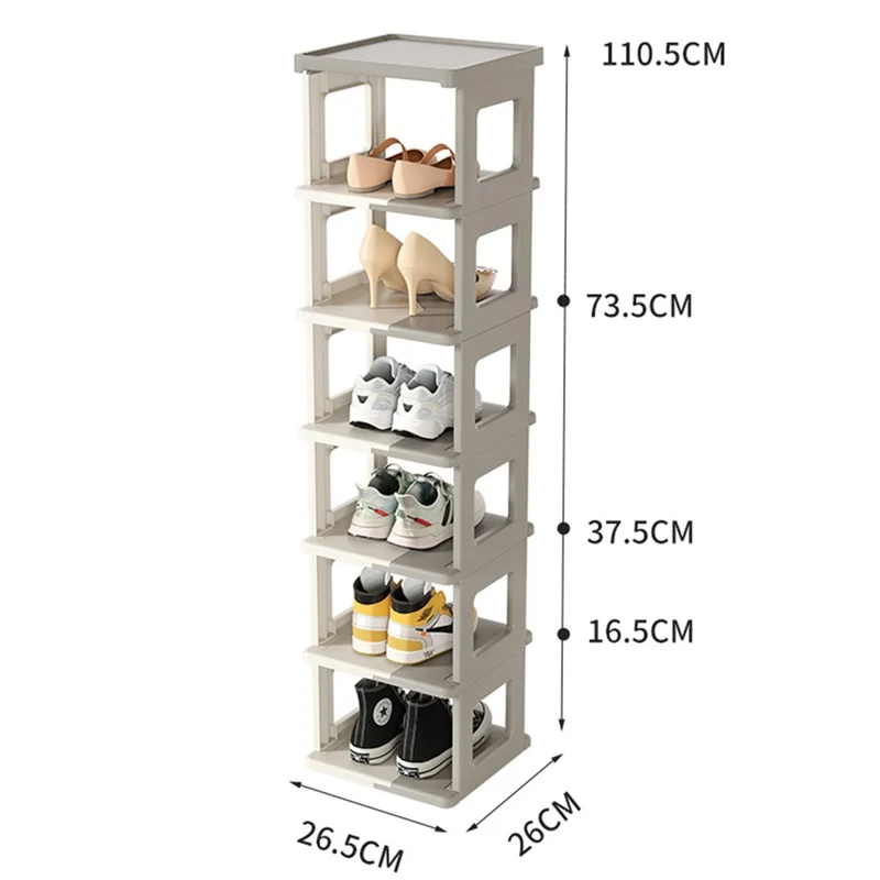 ZY-DF025 Foldable 7 Layer PP Shoe Storage Rack Simple Space Saving Shoes Holder
