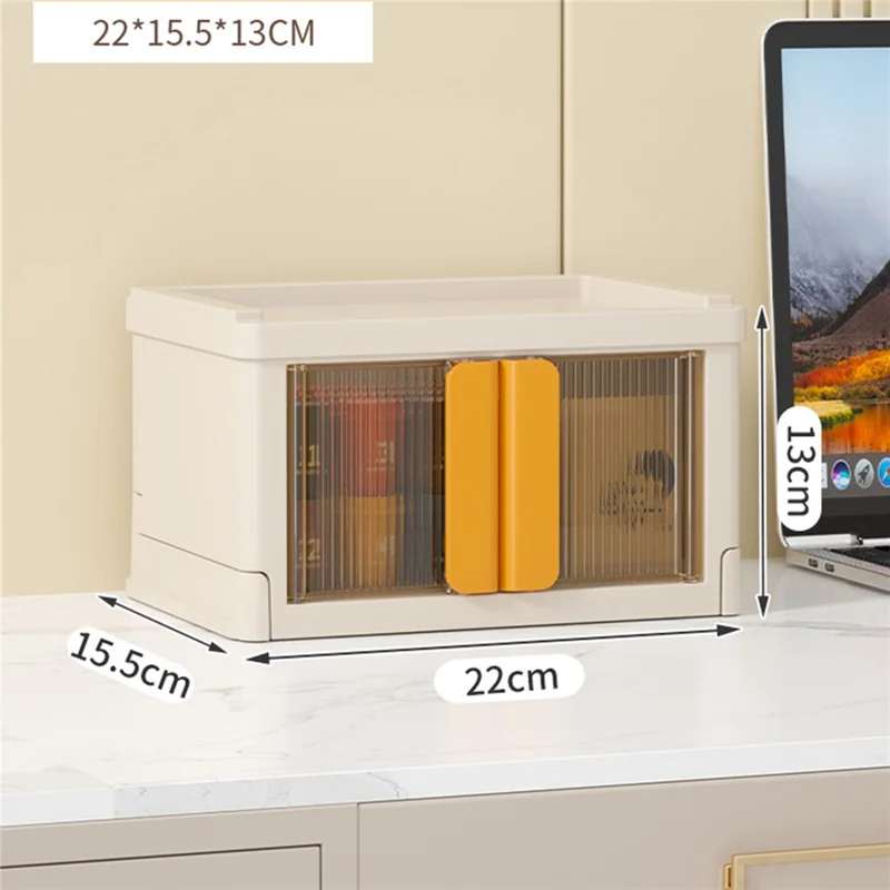 ZY-HE075 Foldable Transparent Plastic Storage Box (No Installation Required) - Orange