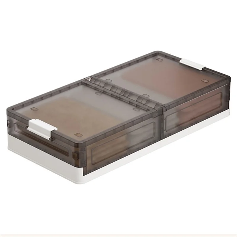 ZY-HE076 50.7L Underbed Pulley Sorting Box Foldable Storage Box with Wheels, Heightened Type