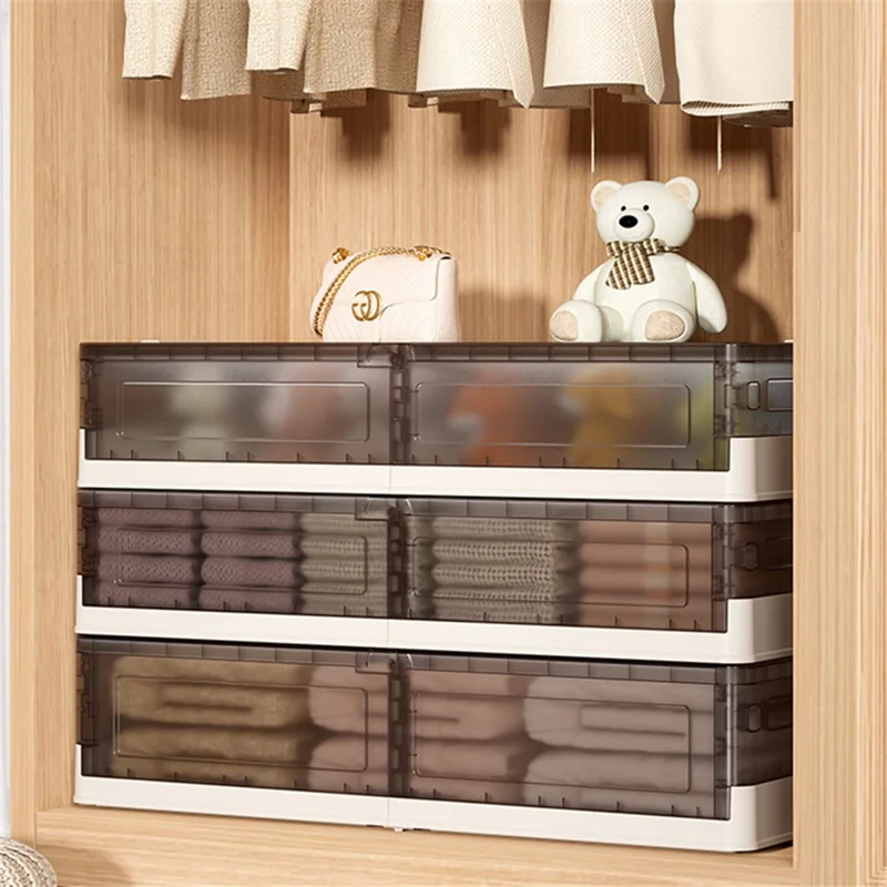 ZY-HE076 50.7L Underbed Pulley Sorting Box Foldable Storage Box with Wheels, Heightened Type