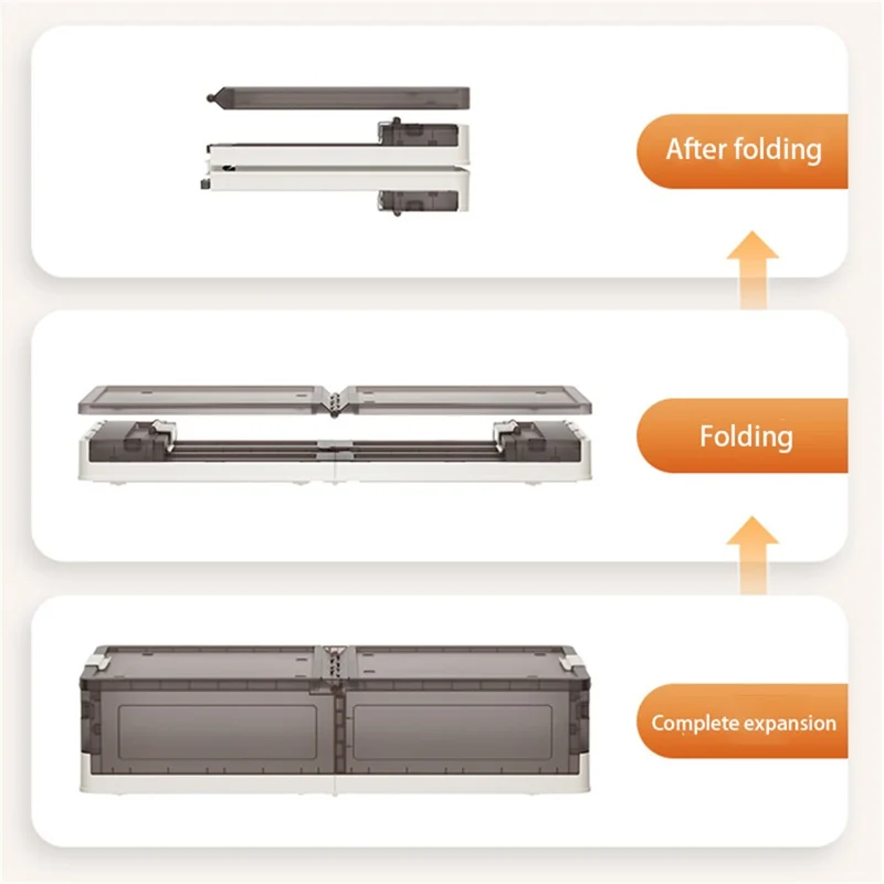 ZY-HE076 50.7L Underbed Pulley Sorting Box Foldable Storage Box with Wheels, Heightened Type