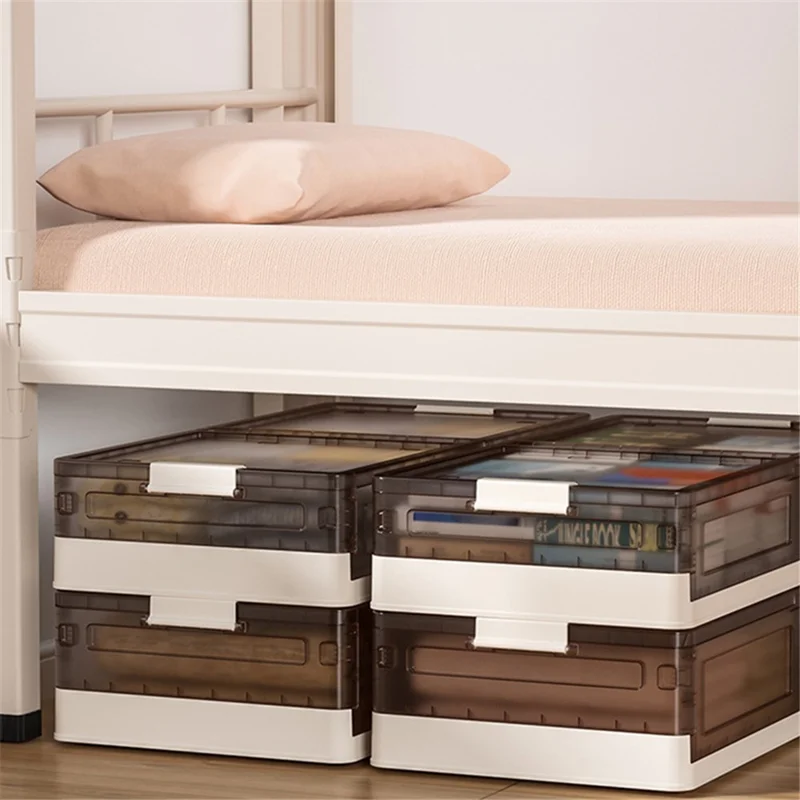 ZY-HE076 50.7L Underbed Pulley Sorting Box Foldable Storage Box with Wheels, Heightened Type