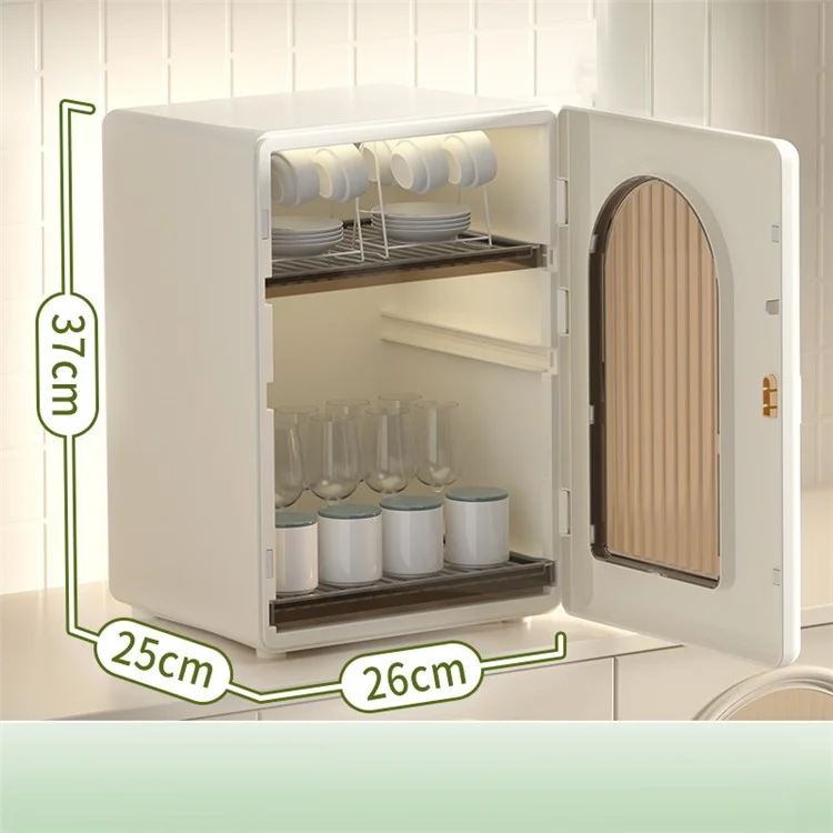 ZY-HE079 2-Layer PP+HIPS+ABS Organizer Kitchen Cabinet Baby Bottle Storage Box - Beige