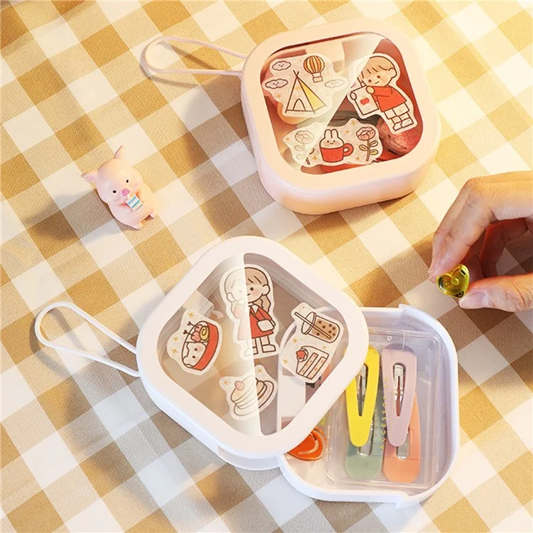 ZY-HZ004 Pocket Size Multi-function Storage Box Organizer with Carry Strap - White