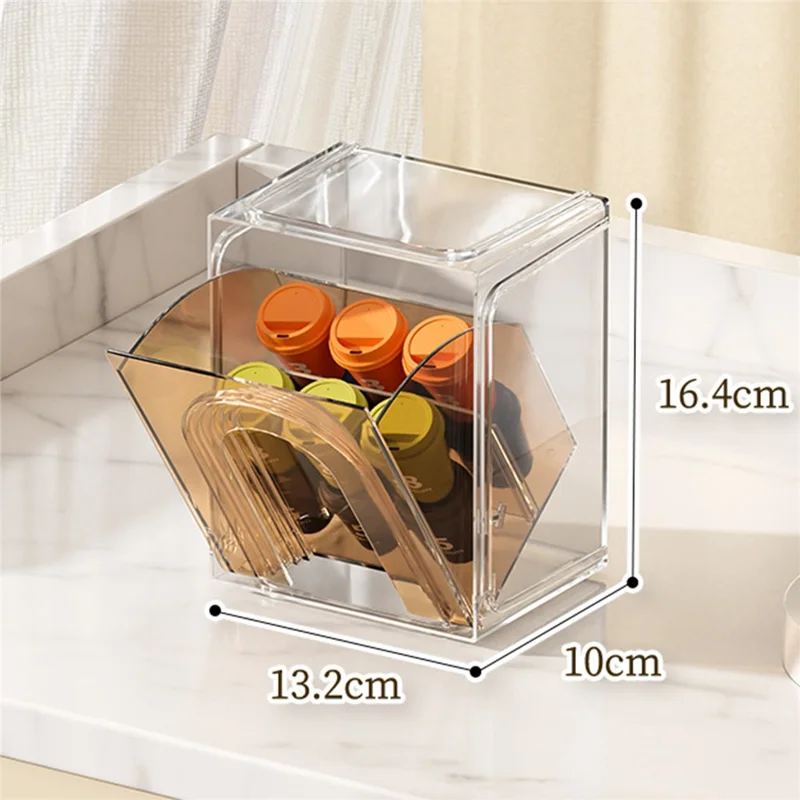 ZY-HZ013 Kitchen Pantry PS Plastic Storage Rack Transparent Detachable Organizer Storage Box - Pink