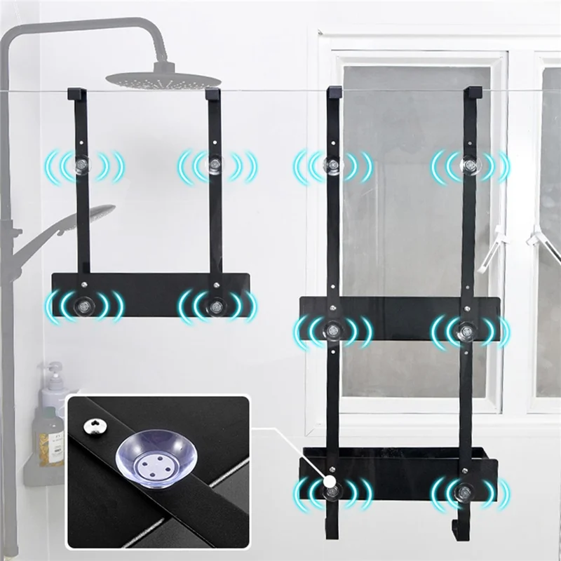 Drill Free Bathroom Door Hanging Basket Space Saving Organizer Shelf, Style A / Single Layer