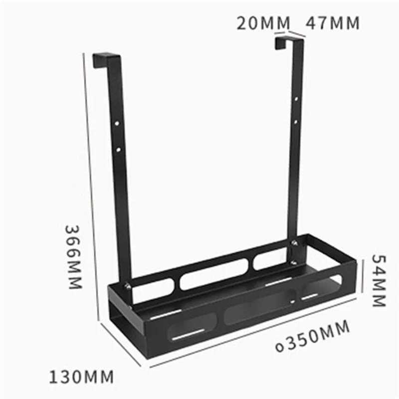 Drill Free Bathroom Door Hanging Basket Space Saving Organizer Shelf, Style A / Single Layer