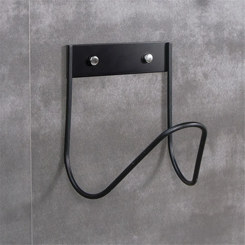 Water Hose Hanger Garden Wall Mounted Hose Holder Hook Water Pipe Storage Rack - Black