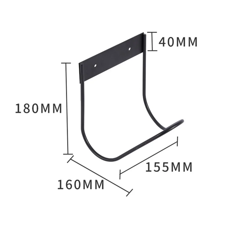 Water Hose Hanger Garden Wall Mounted Hose Holder Hook Water Pipe Storage Rack - Black