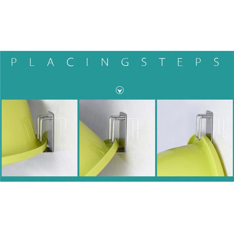 304 Stainless Steel Basin Hanger Adhesive Bathroom Storage Rack Wall Hook