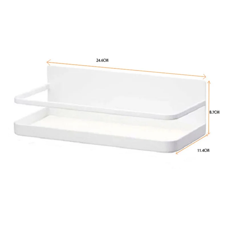 Carbon Steel Magnetic Storage Shelf Kitchen Refrigerator Storage Rack - White