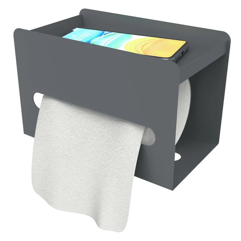 Multifunction Punch-free Magnetic Home Tissue Box Carbon Steel Tissue Storage Box - Grey