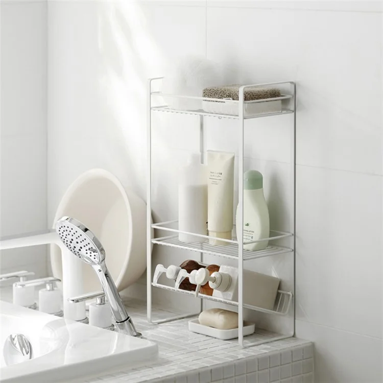 Chariot de rangement à 3 niveaux Étagères de rangement en métal Multiusage pour la salle de bain et la cuisine