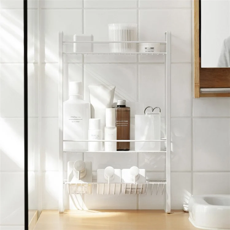Chariot de rangement à 3 niveaux Étagères de rangement en métal Multiusage pour la salle de bain et la cuisine
