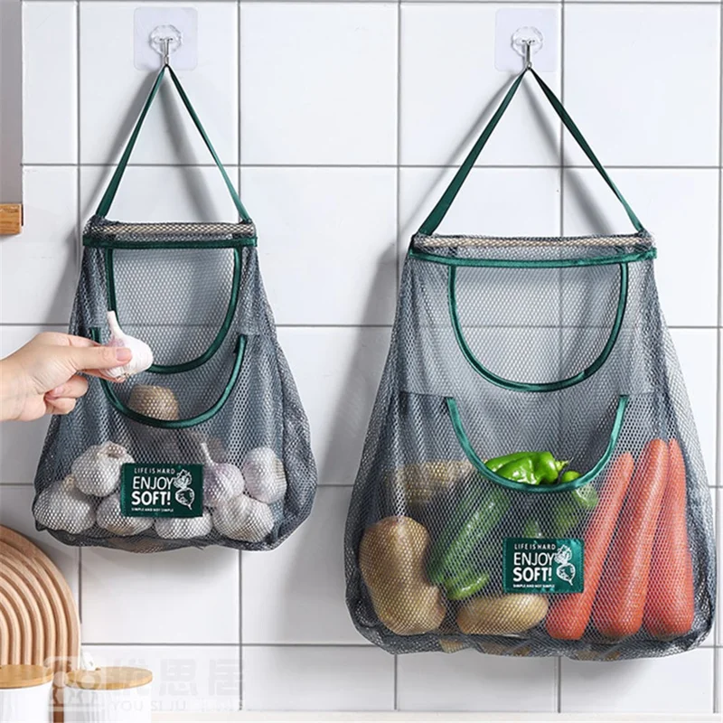 27x40CM Polyester Küchenmaschenmesh Aufbewahrungstasche für Früchte Gemüse (BPA-frei, Kein FDA)