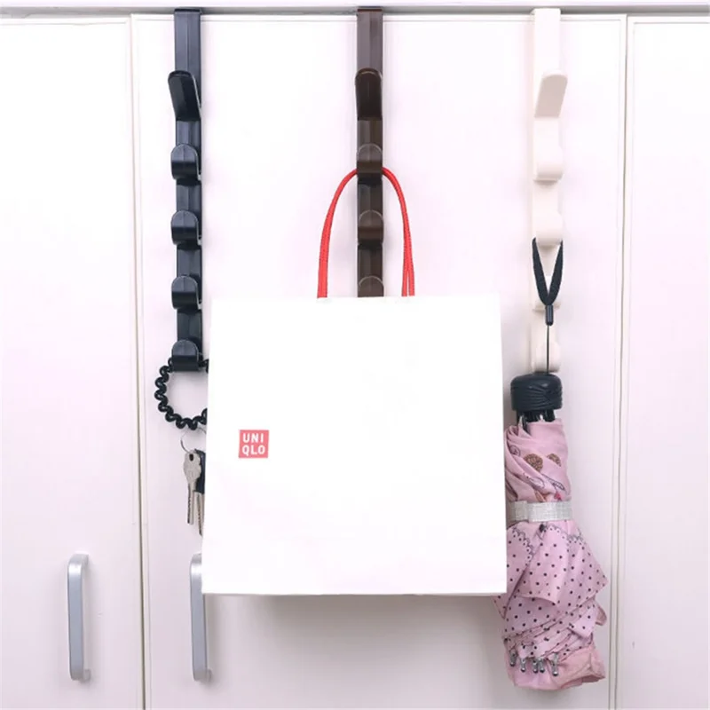 Over The Wardrobe Door Hanger ABS Hook Holder Rack for Towels, Clothes, Hats, Keys - Coffee