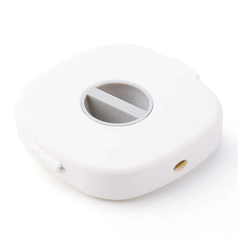 JJTZ ABS Charging Cable Case Round Wired Earphone Storage Box Mini Organizer Holder - White