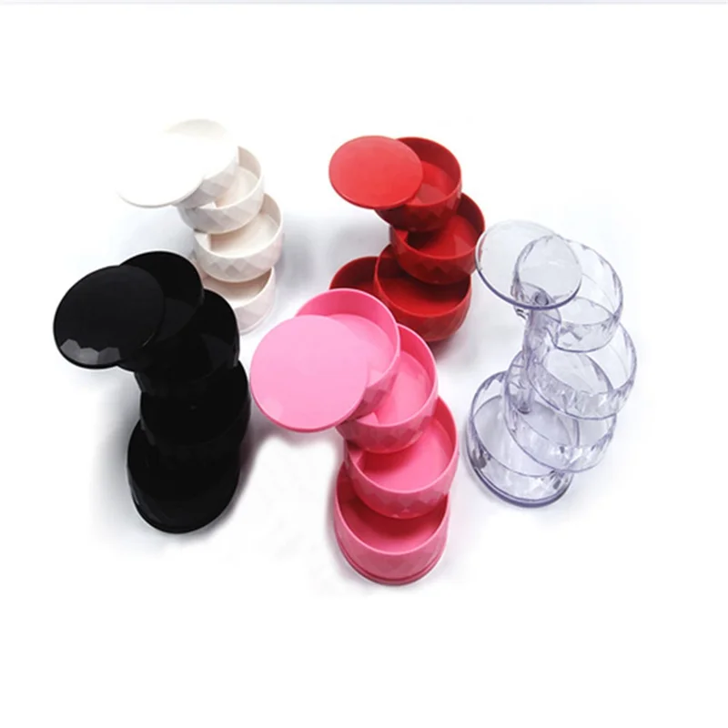 Rotatable Jewelry Organizer Box Earring Holder ABS+Acrylic Storage Tray - Transparent