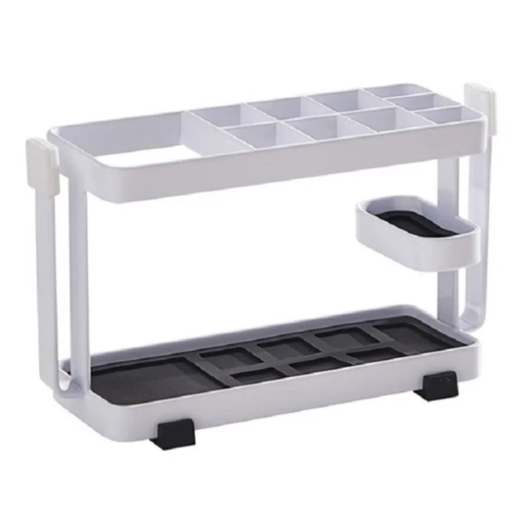 Porta-escovas de Dentes de Metal+Silicone Montado na Parede Porta-pasta de Dentes para Banheiro - Branco