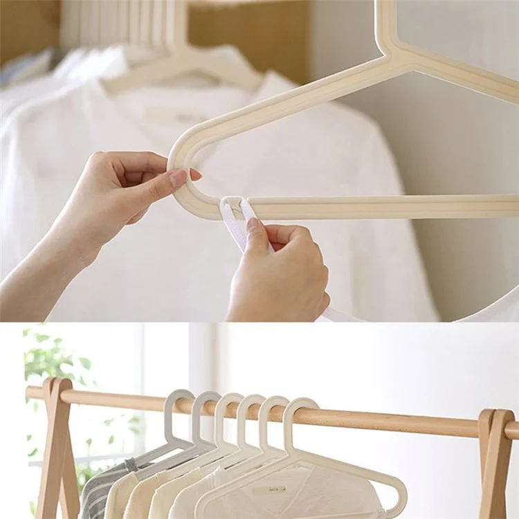 Multi-Purpose Non-Slip Plastic Clothes Hanger for Wardrobe Organization - White