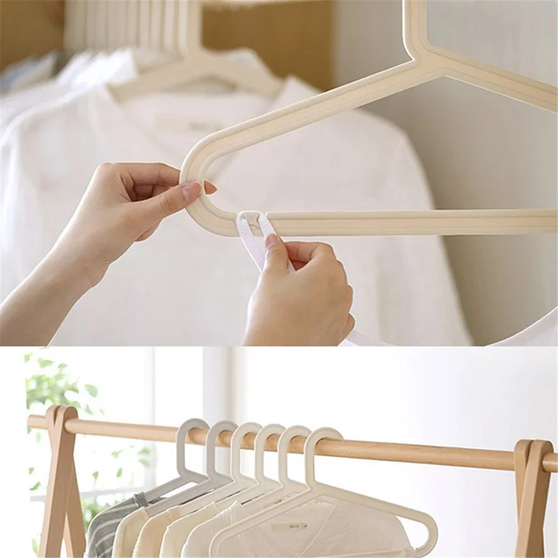 Meerzijdige Anti-slip Plastic Kledinghanger voor Kledingkastorganisatie - Grijs