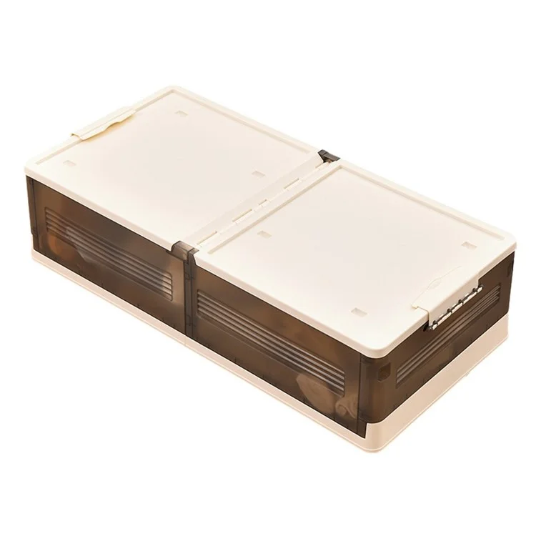 Stackable Underbed Pulley Sorting Box Storage Box with Wheels, Size S / High Type - Cream Grey