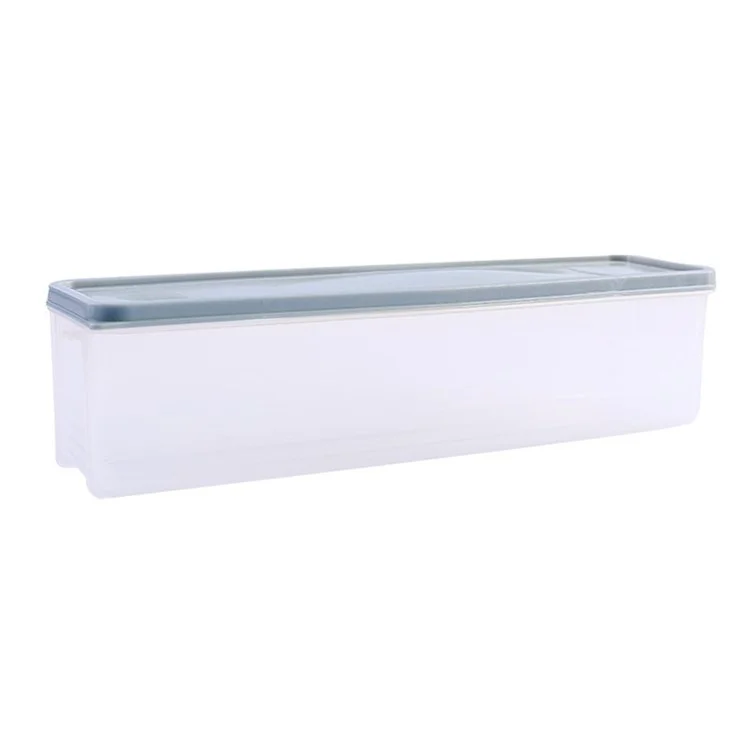 Caja de Almacenamiento de Alimentos Rectangular de Plástico, Preserva la Frescura del Refrigerador (Sin BPA, No FDA) - Azul Bebé